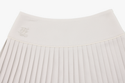 PEARL LOGO FLARED PLEATS SKIRT