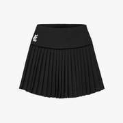 PEARL LOGO FLARED PLEATS SKIRT