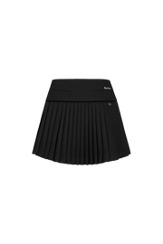 PEARL LOGO FLARED PLEATS SKIRT