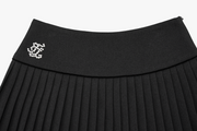 PEARL LOGO FLARED PLEATS SKIRT