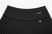 PEARL LOGO FLARED PLEATS SKIRT