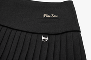 PEARL LOGO FLARED PLEATS SKIRT