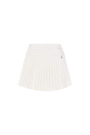 PEARL LOGO FLARED PLEATS SKIRT
