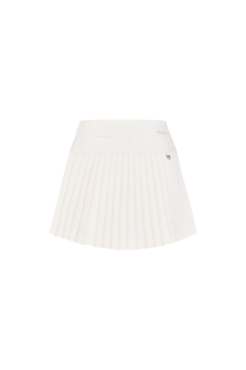 PEARL LOGO FLARED PLEATS SKIRT