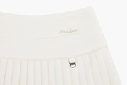 PEARL LOGO FLARED PLEATS SKIRT