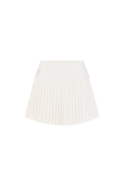 PEARL LOGO FLARED PLEATS SKIRT