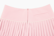 PEARL LOGO FLARED PLEATS SKIRT