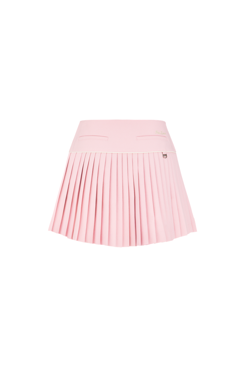 PEARL LOGO FLARED PLEATS SKIRT