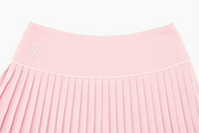 PEARL LOGO FLARED PLEATS SKIRT