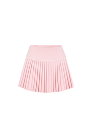 PEARL LOGO FLARED PLEATS SKIRT