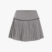 CRYSTAL LOGO FLARED PLEATS SKIRT