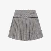 CRYSTAL LOGO FLARED PLEATS SKIRT