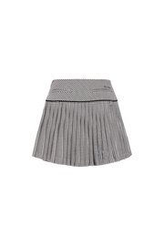 CRYSTAL LOGO FLARED PLEATS SKIRT