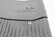 CRYSTAL LOGO FLARED PLEATS SKIRT