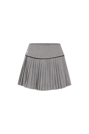 CRYSTAL LOGO FLARED PLEATS SKIRT
