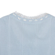 RUFFLED V-NECK CARDIGAN