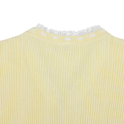 RUFFLED V-NECK CARDIGAN