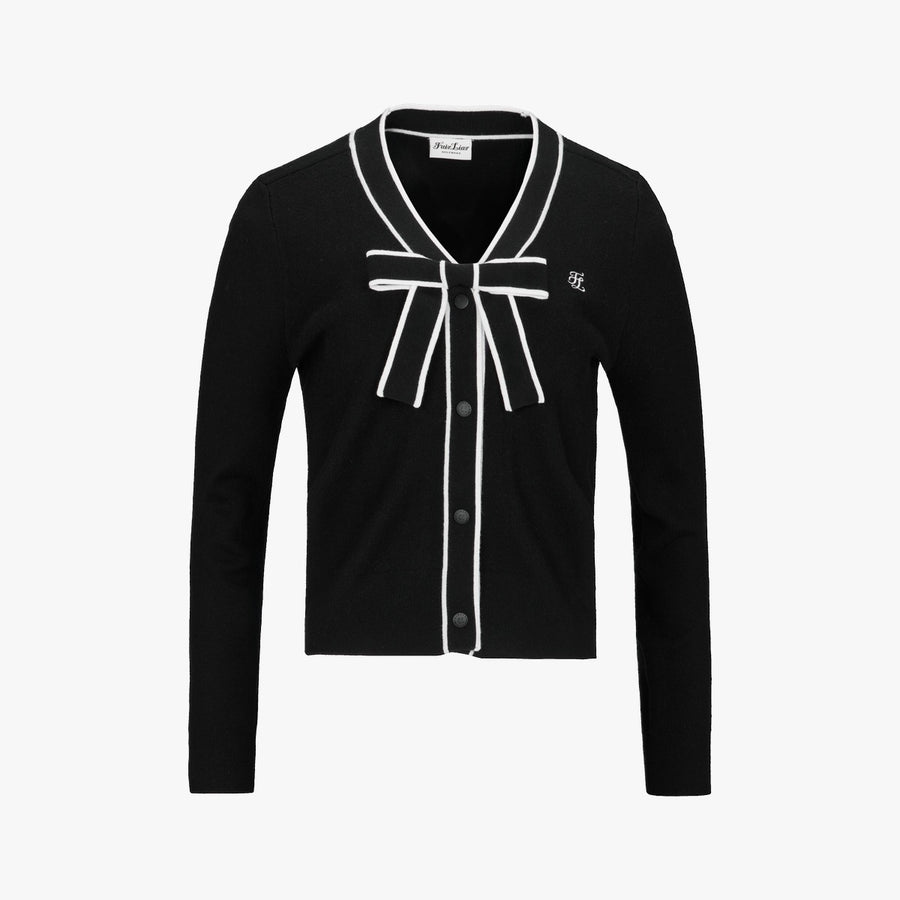 RIBBON V-NECK CARDIGAN