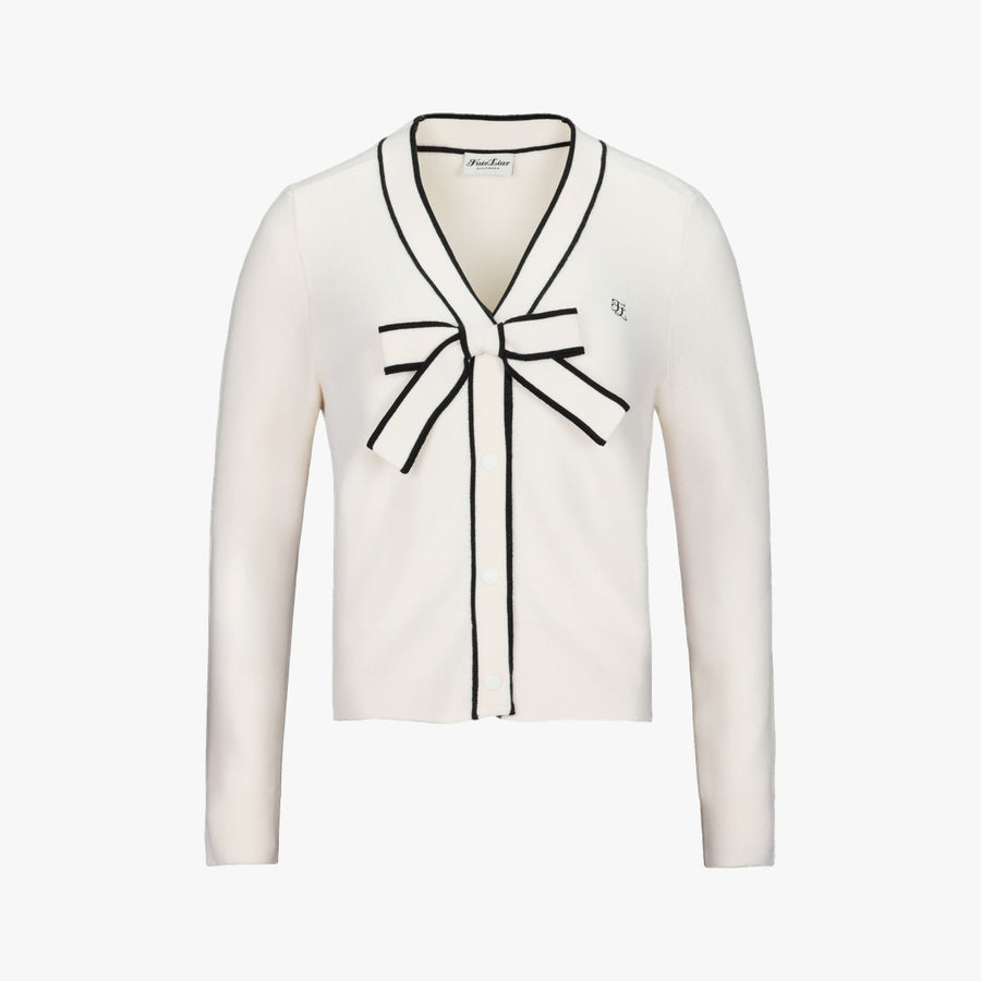 RIBBON V-NECK CARDIGAN