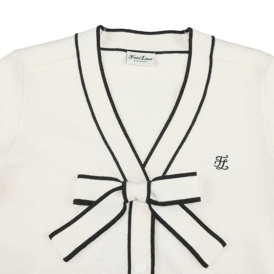RIBBON V-NECK CARDIGAN