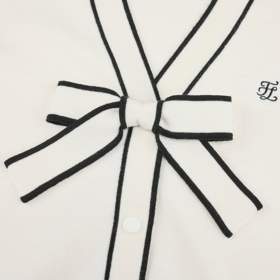 RIBBON V-NECK CARDIGAN
