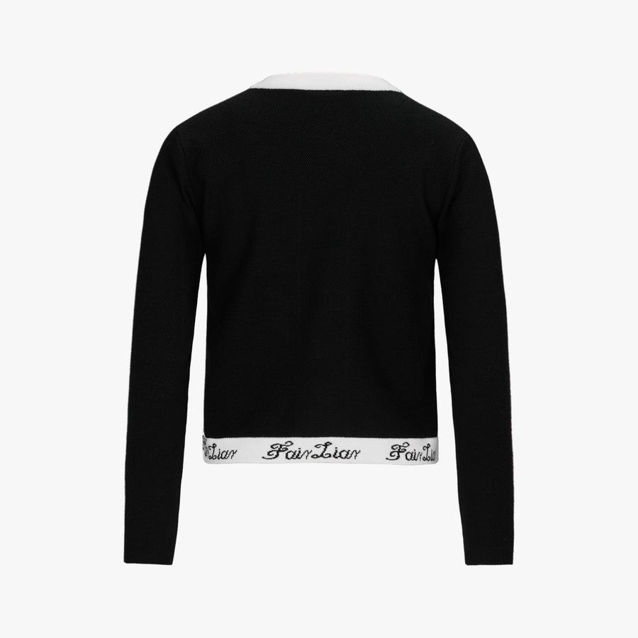 RIBBON ZIPPER CARDIGAN