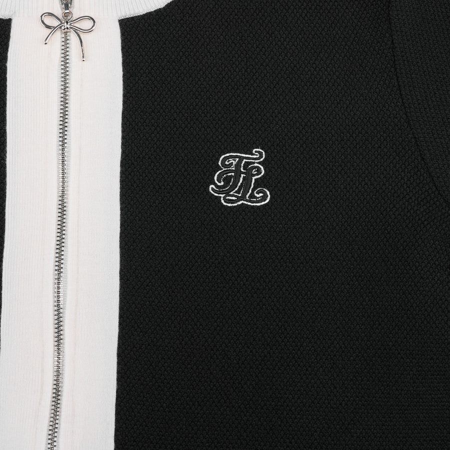 RIBBON ZIPPER CARDIGAN