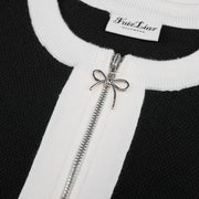 RIBBON ZIPPER CARDIGAN