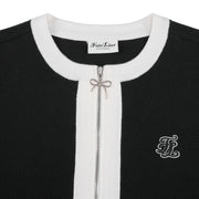 RIBBON ZIPPER CARDIGAN
