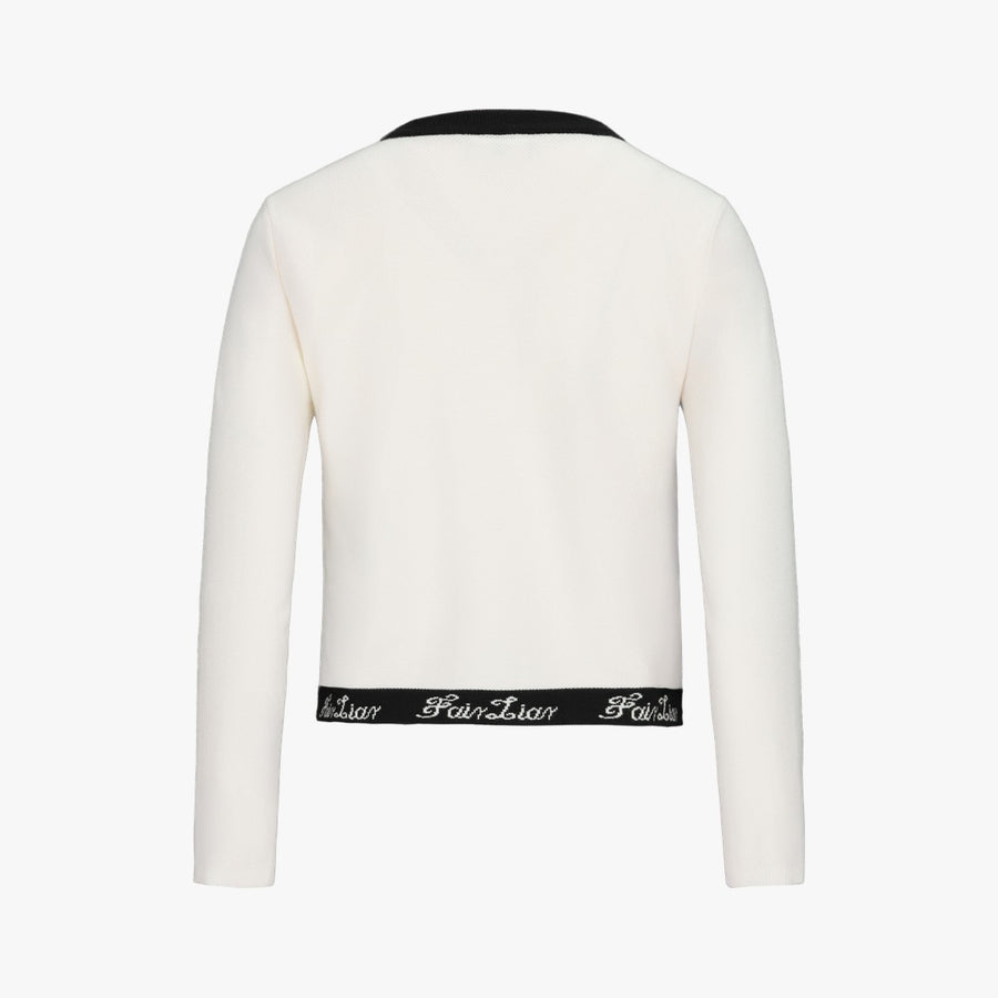 RIBBON ZIPPER CARDIGAN