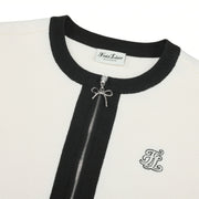 RIBBON ZIPPER CARDIGAN