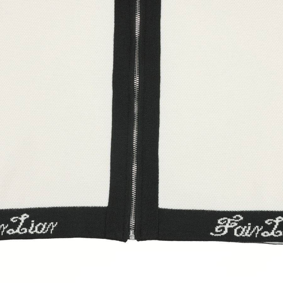 RIBBON ZIPPER CARDIGAN