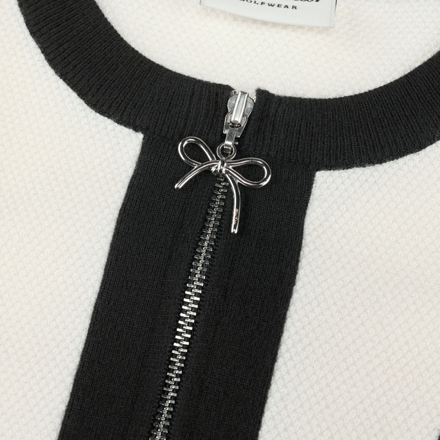 RIBBON ZIPPER CARDIGAN