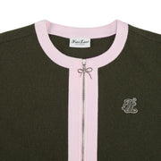 RIBBON ZIPPER CARDIGAN