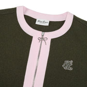 RIBBON ZIPPER CARDIGAN
