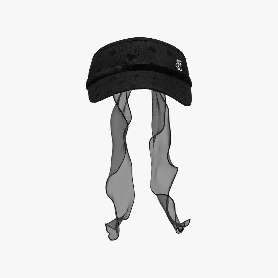 RIBBON VELVET VISOR