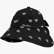 RIBBON EMBROIDED WIDE BUCKET HAT
