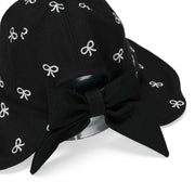 RIBBON EMBROIDED WIDE BUCKET HAT