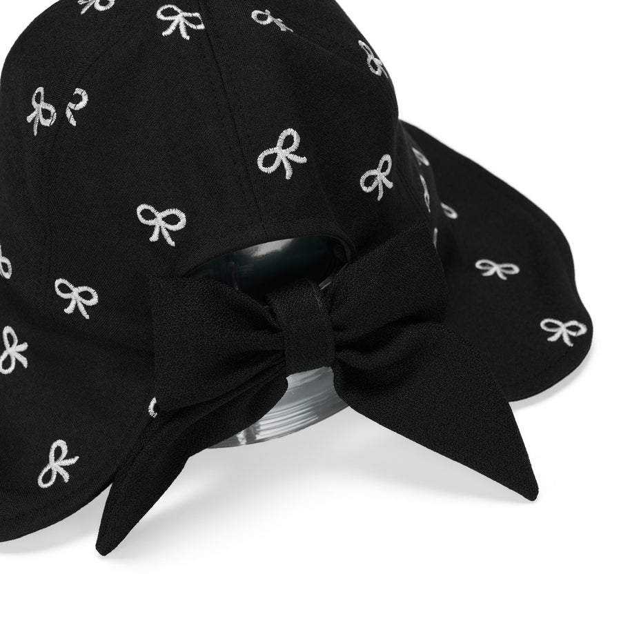 RIBBON EMBROIDED WIDE BUCKET HAT