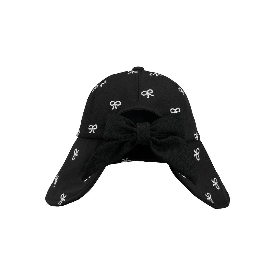 RIBBON EMBROIDED WIDE BUCKET HAT