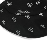 RIBBON EMBROIDED WIDE BUCKET HAT
