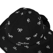RIBBON EMBROIDED WIDE BUCKET HAT
