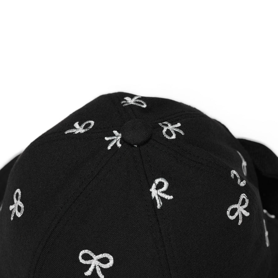 RIBBON EMBROIDED WIDE BUCKET HAT