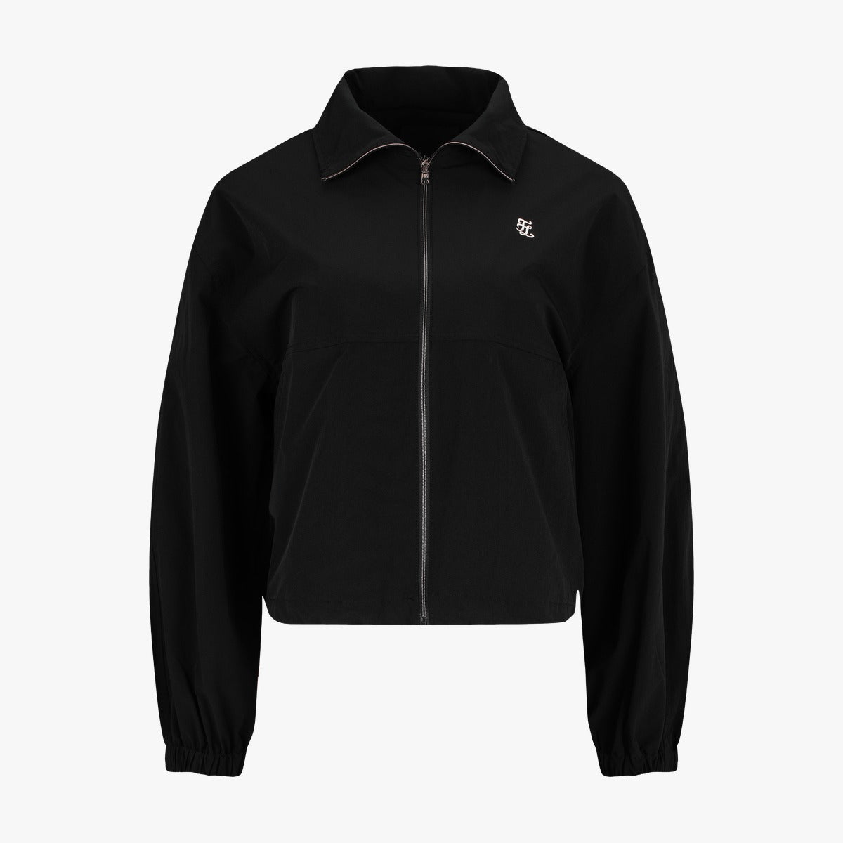CROPPED SHIRRING ZIP-UP JACKET