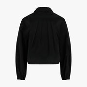CROPPED SHIRRING ZIP-UP JACKET