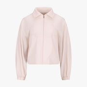 CROPPED SHIRRING ZIP-UP JACKET