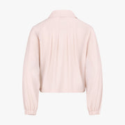 CROPPED SHIRRING ZIP-UP JACKET