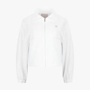 CROPPED SHIRRING ZIP-UP JACKET