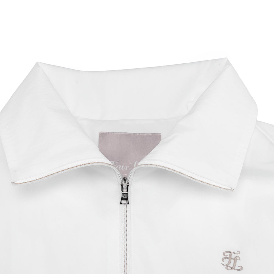 CROPPED SHIRRING ZIP-UP JACKET