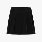GLOSSY LACE PLEATED SKIRT